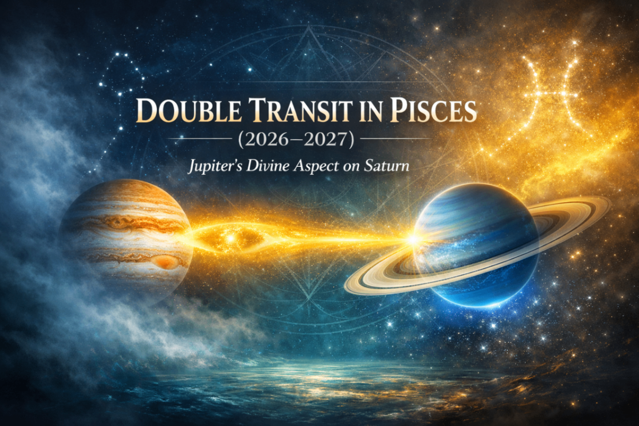 Double Transit In Pisces (2026–2027): Jupiter’s Ninth Aspect on Saturn Explained -DKSCORE