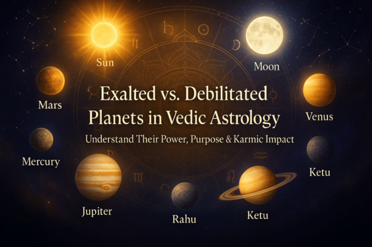 Exalted and Debilitated Planets in Vedic Astrology: Meaning Insights & Karmic Impact -DKSCORE
