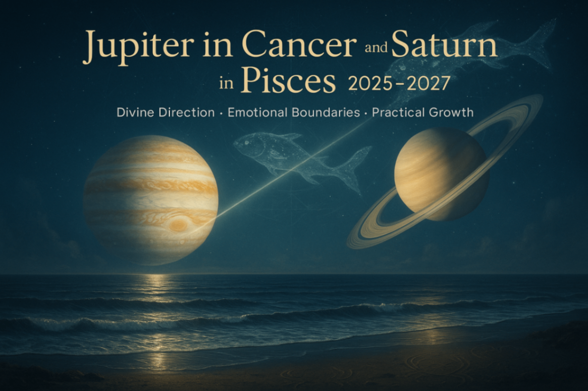 Jupiter in Cancer and Saturn in Pisces 2025-2027: Divine Direction Emotional Boundaries and Practical Growth -DKSCORE