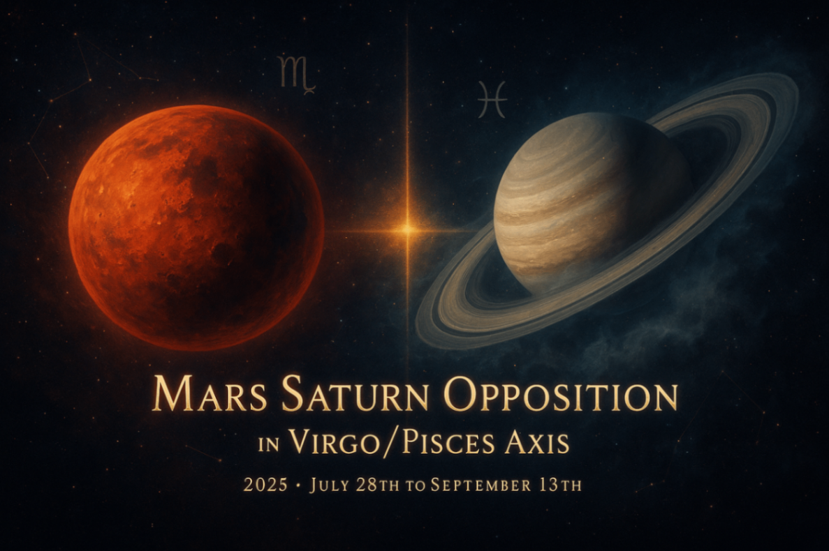 Mars Saturn Opposition in Virgo/Pisces Axis 2025 - July 28th to September 13th -DKSCORE