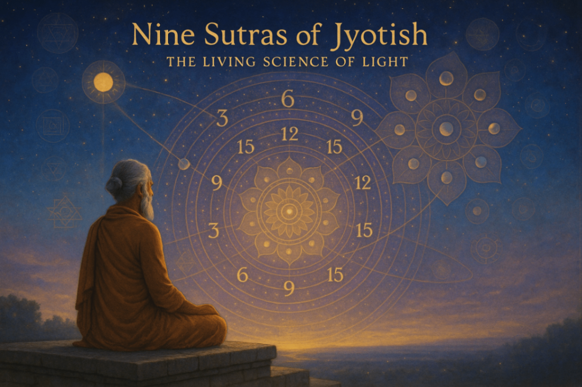 Nine Sutras of Jyotish: Numbers Remedies and the Living Science of Light -DKSCORE